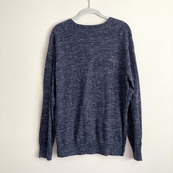 J Crew Sweater Mens Medium Blue Linen Cotton Lightweight Crew Neck Pullover - Picture 5 of 9